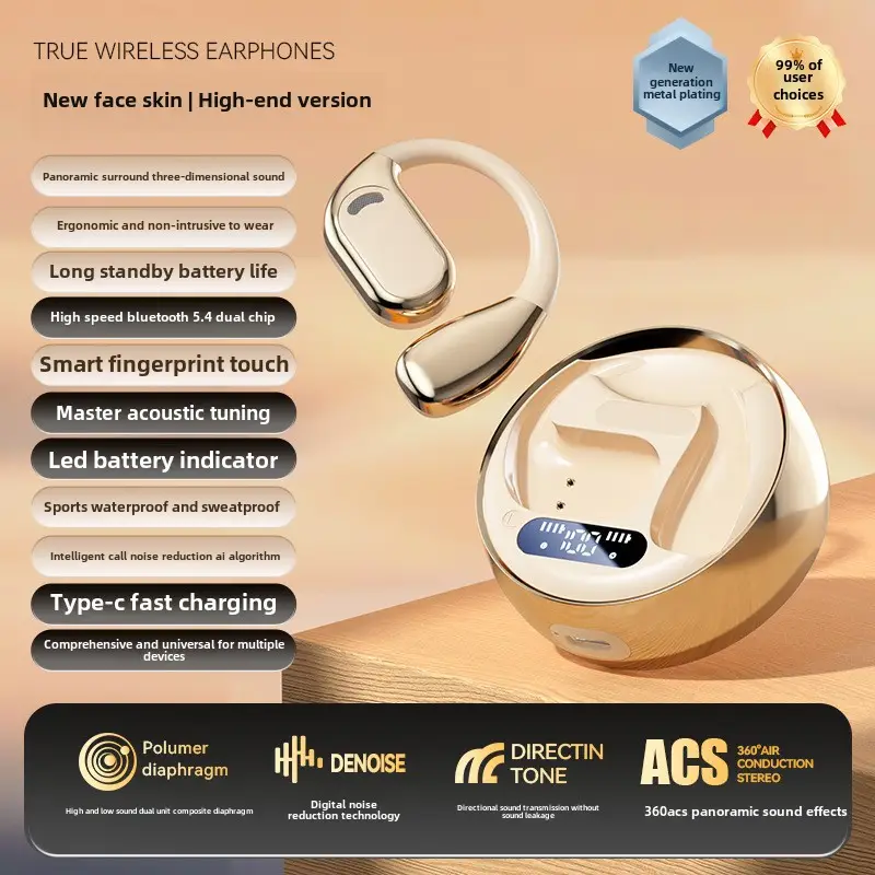 M76 Bluetooth Earphones with Air Conduction, Smart Translation, Over-Ear Design, Long Battery Life, Oem Customizable, in Stock