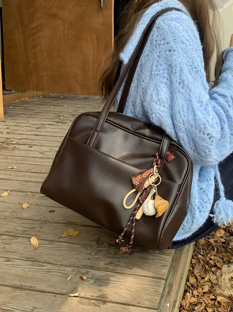 Korean Style Large Capacity Shoulder Bag Women's Autumn 2025 New Retro Underarm Bag All-match Large Capacity Tote Bag — feature 7