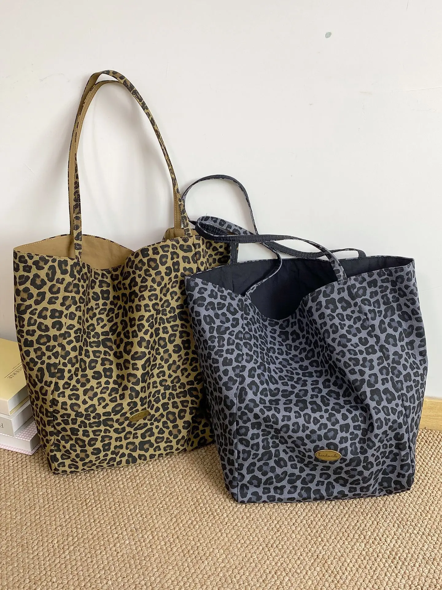 Korean Style Leopard Print Lazy Shoulder Tote Bag - Image 3