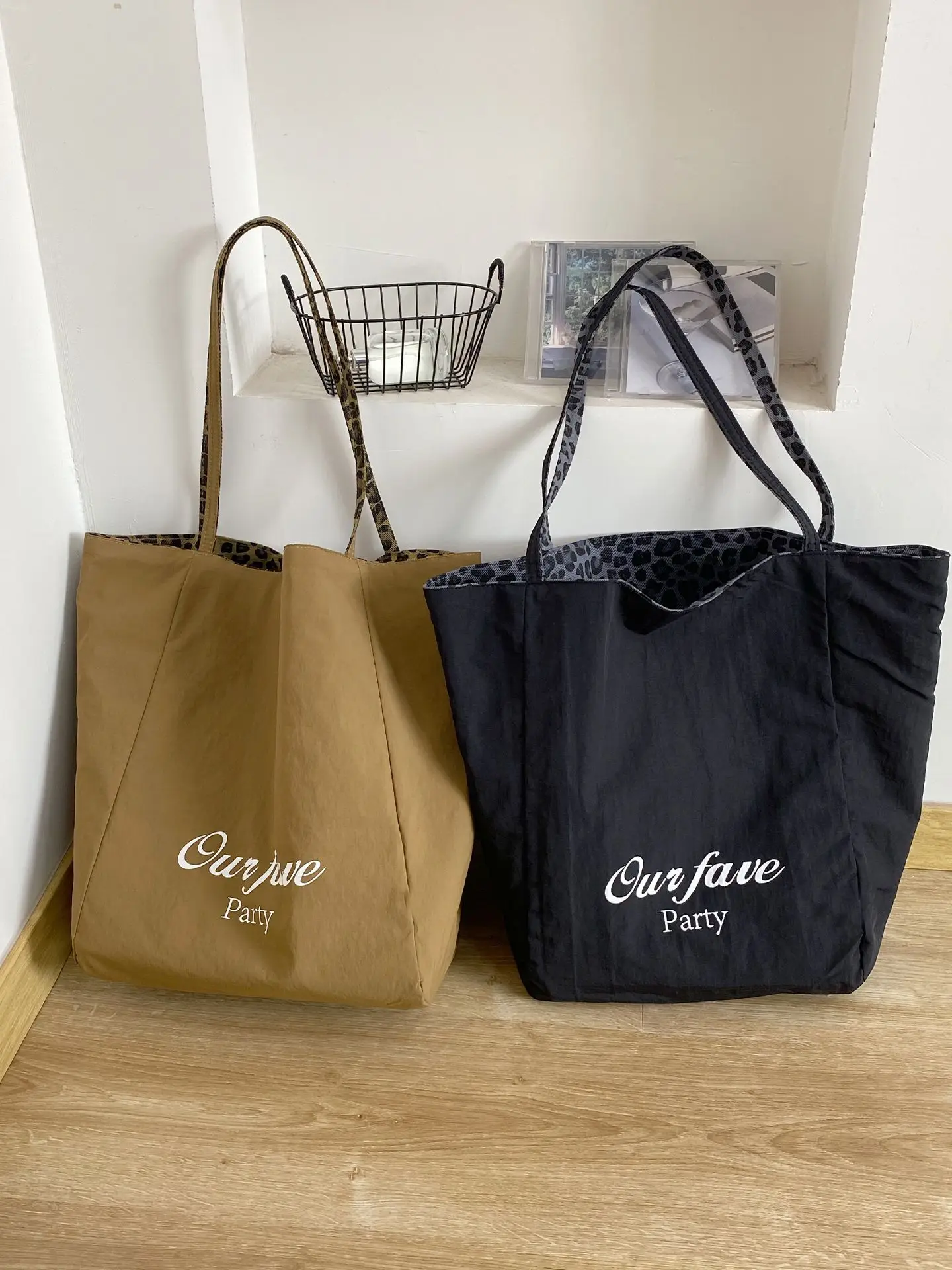 Korean Style Leopard Print Lazy Shoulder Tote Bag - Image 4