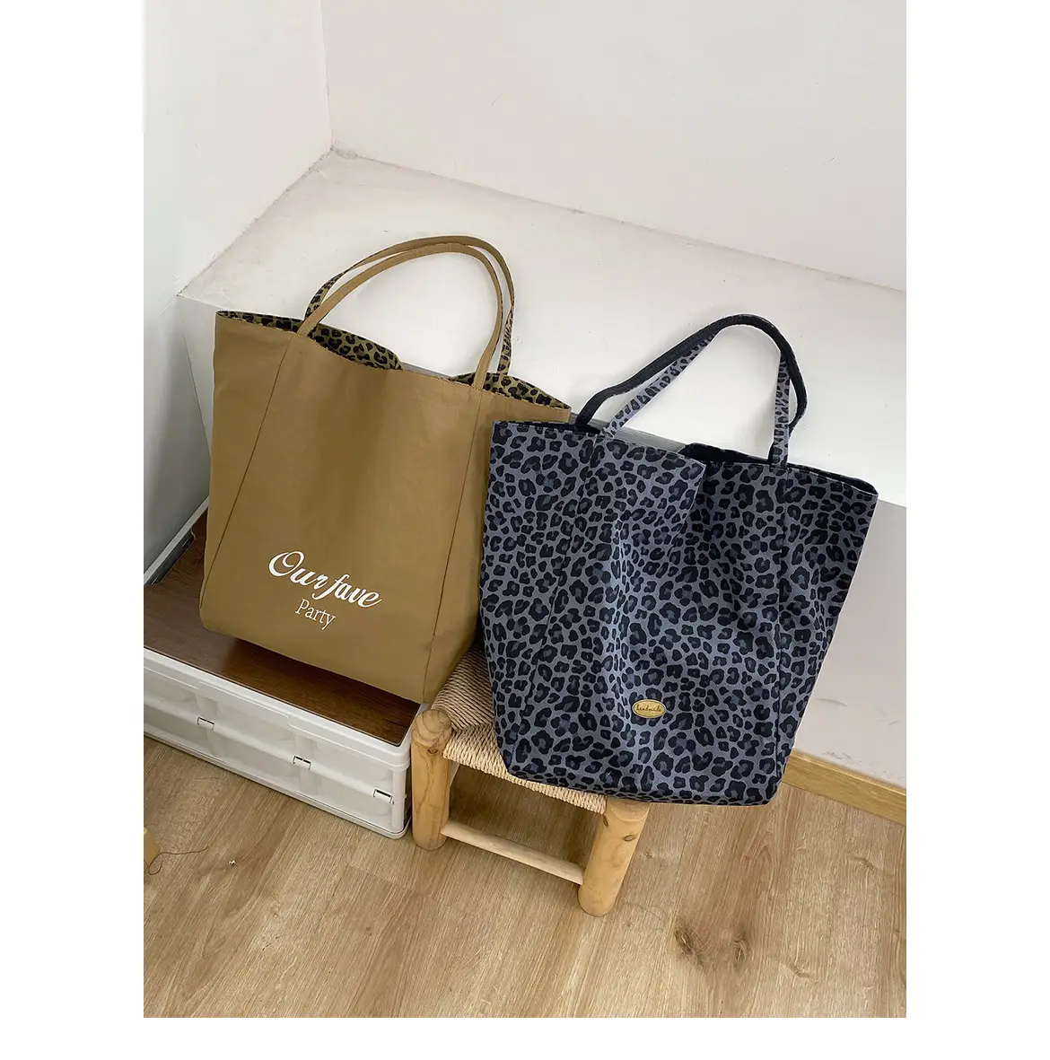 Korean Style Leopard Print Lazy Shoulder Tote Bag — feature 1