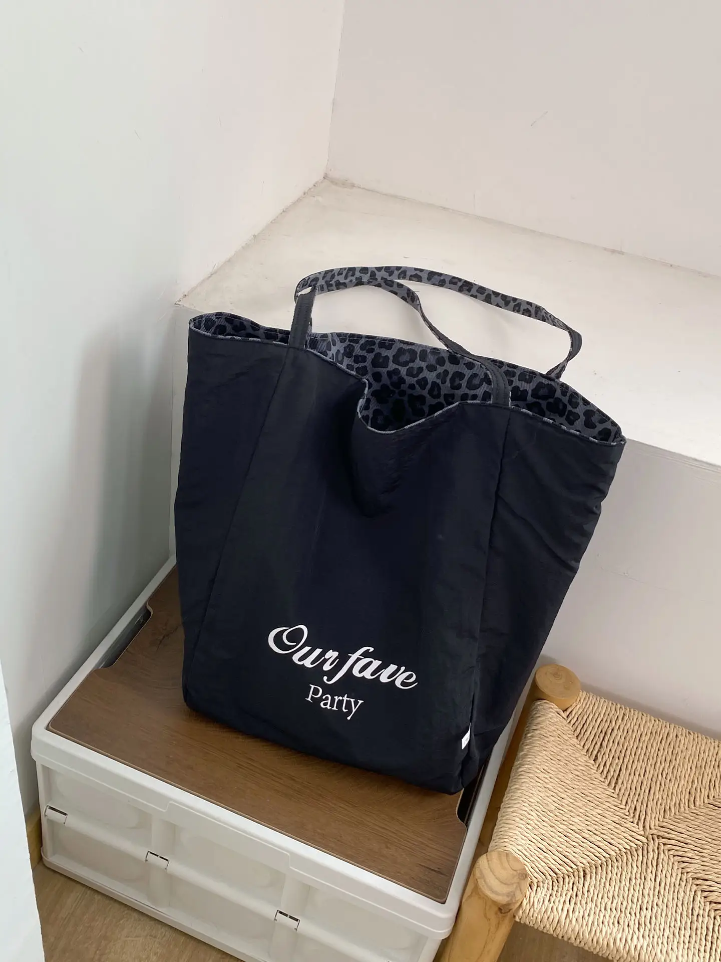 Korean Style Leopard Print Lazy Shoulder Tote Bag — feature 11