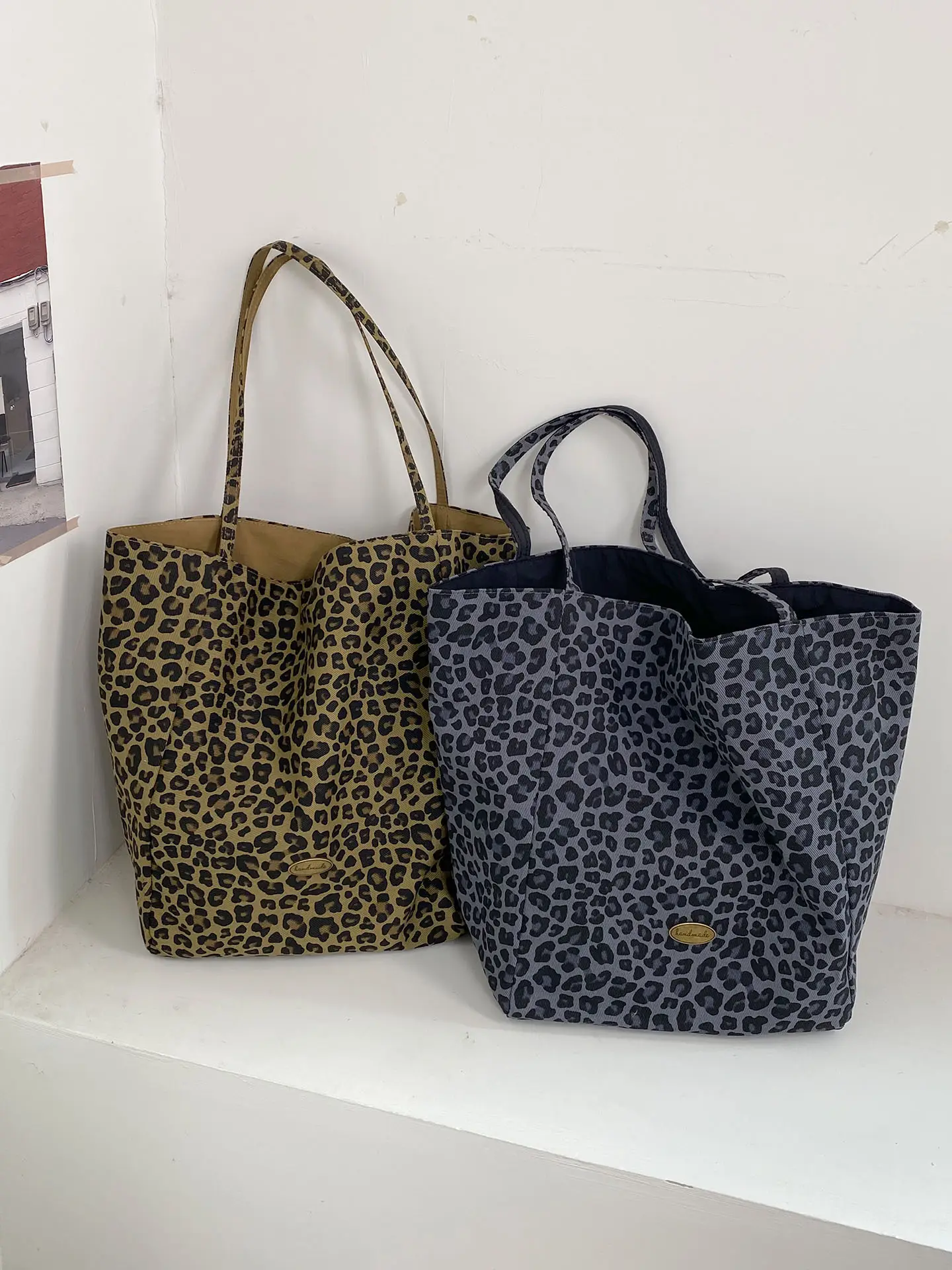 Korean Style Leopard Print Lazy Shoulder Tote Bag — feature 5