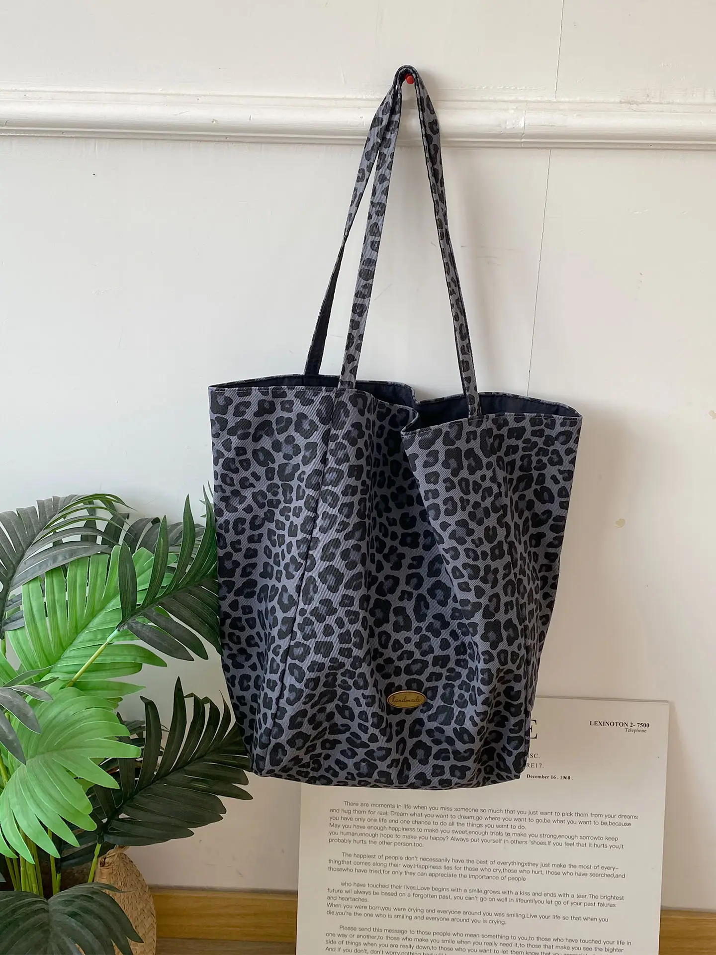 Korean Style Leopard Print Lazy Shoulder Tote Bag — feature 8