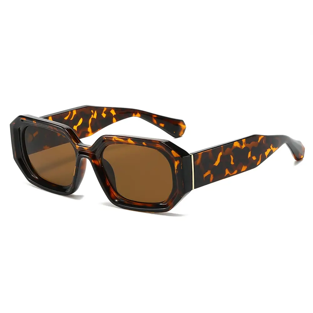 Korean Style Square Sunglasses Women Gold Frame