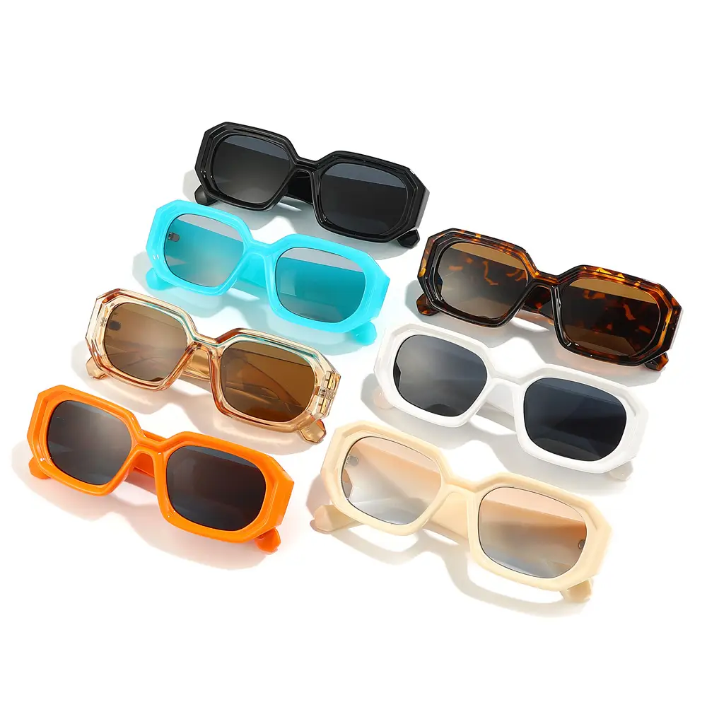 Korean Style Square Sunglasses Women Gold Frame