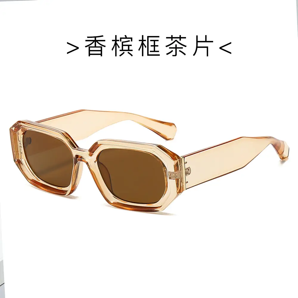 Korean Style Square Sunglasses Women Gold Frame