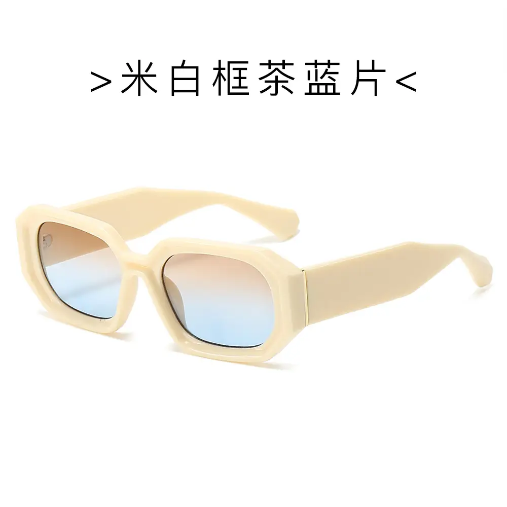 Korean Style Square Sunglasses Women Gold Frame