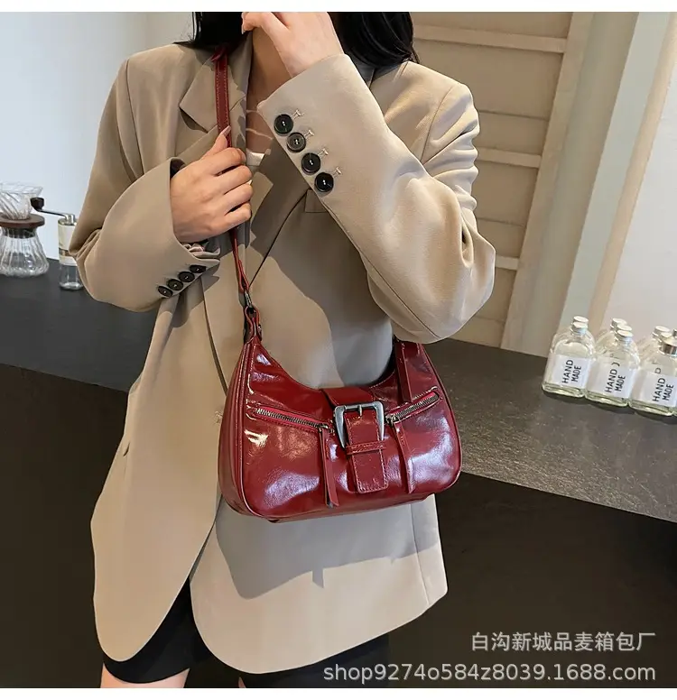 Women's Vintage Maillard Shoulder Crossbody Bag Brown Silver — feature 30