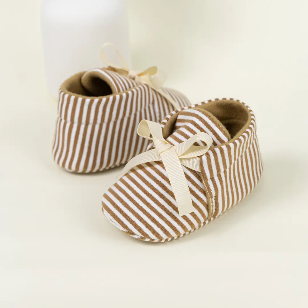 Cross-border new 0-1 year old baby shoes striped beanshoes casual shoes non-slip baby shoes — feature 30