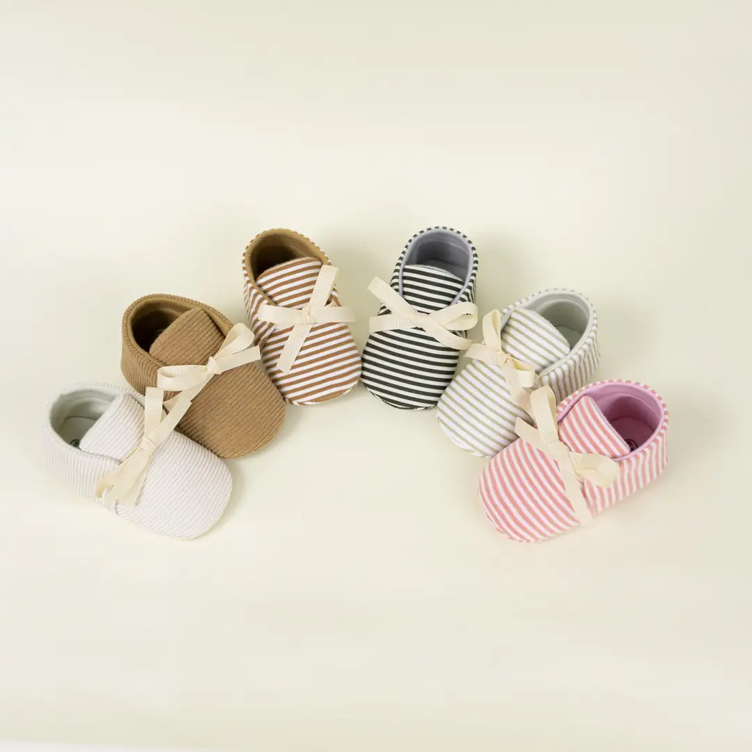 Cross-border new 0-1 year old baby shoes striped beanshoes casual shoes non-slip baby shoes — feature 4