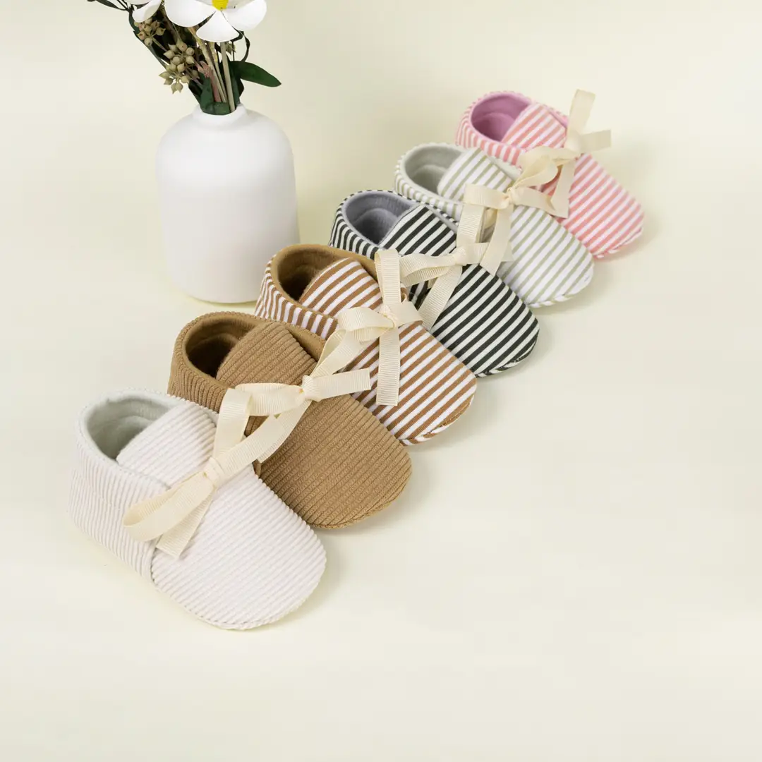Cross-border new 0-1 year old baby shoes striped beanshoes casual shoes non-slip baby shoes — feature 5