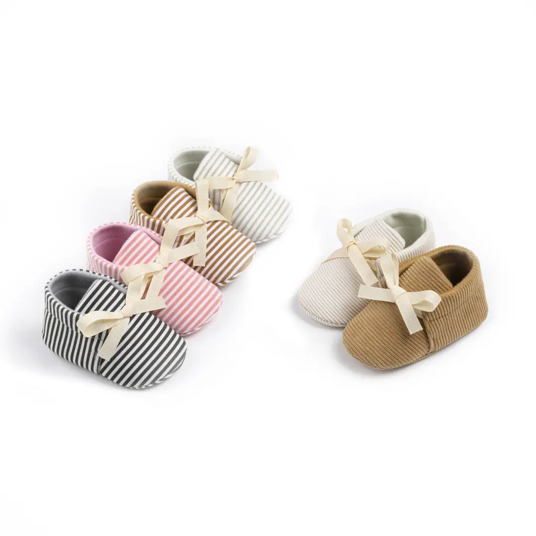 Cross-border new 0-1 year old baby shoes striped beanshoes casual shoes non-slip baby shoes — feature 6