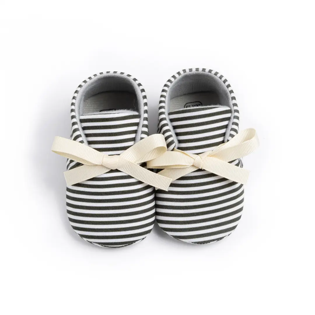 Cross-border new 0-1 year old baby shoes striped beanshoes casual shoes non-slip baby shoes - Image 3