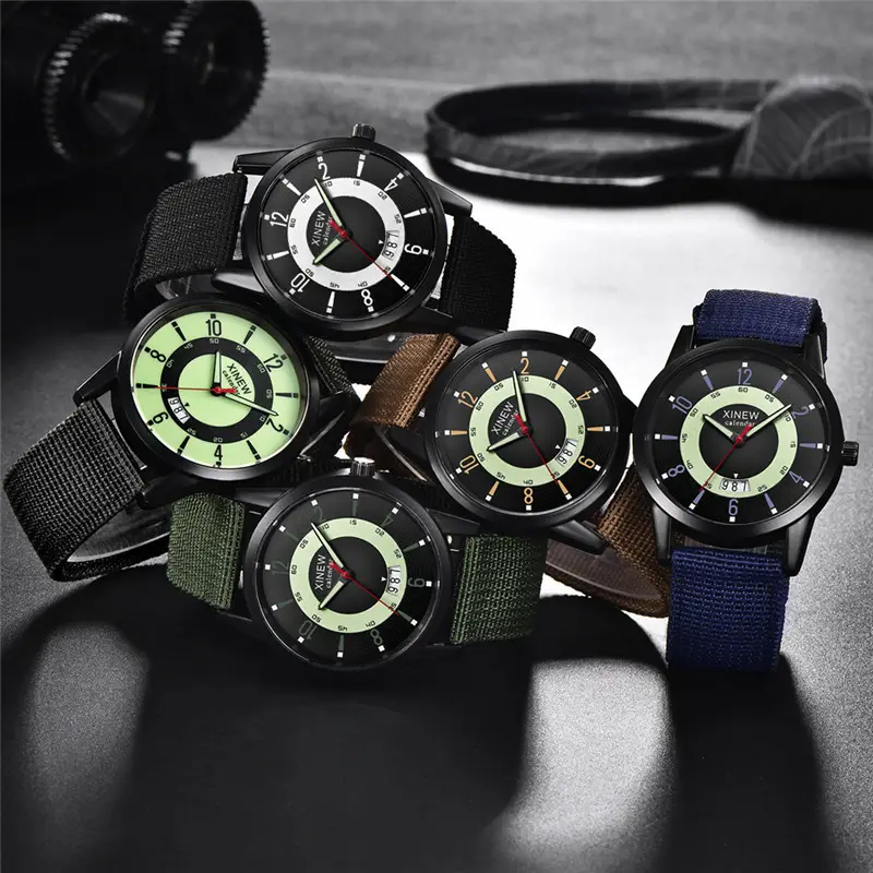 Men's Brown Leather Quartz Watch with Compass Design - Image 14