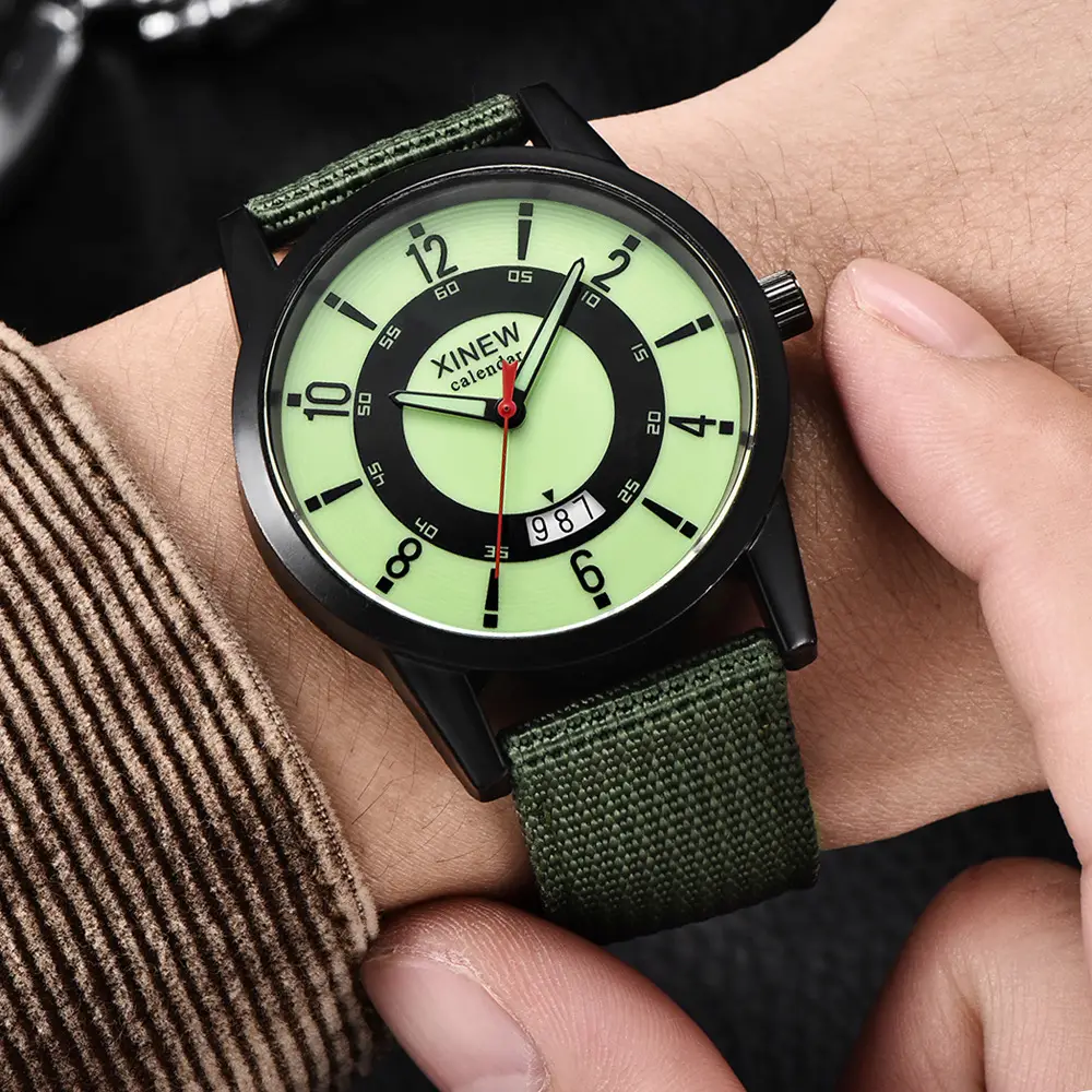 Men's Brown Leather Quartz Watch with Compass Design - Image 15