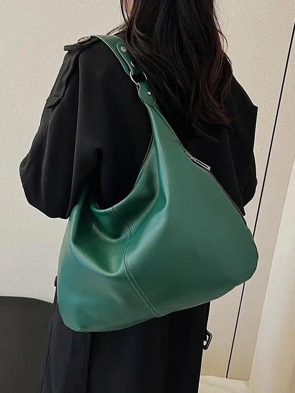 Brown Leather Shoulder Bag for Women, Large Capacity, 2026 - Image 8
