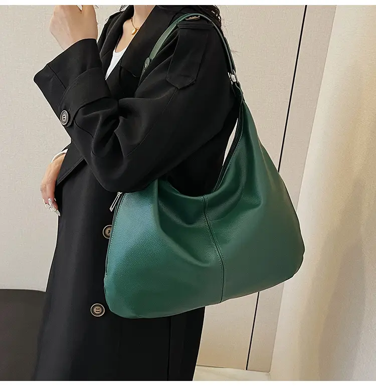 Brown Leather Shoulder Bag for Women, Large Capacity, 2026 — feature 17