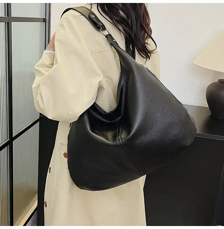 Brown Leather Shoulder Bag for Women, Large Capacity, 2026 — feature 26