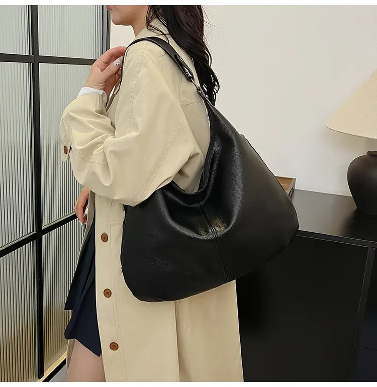 Brown Leather Shoulder Bag for Women, Large Capacity, 2026 — feature 27