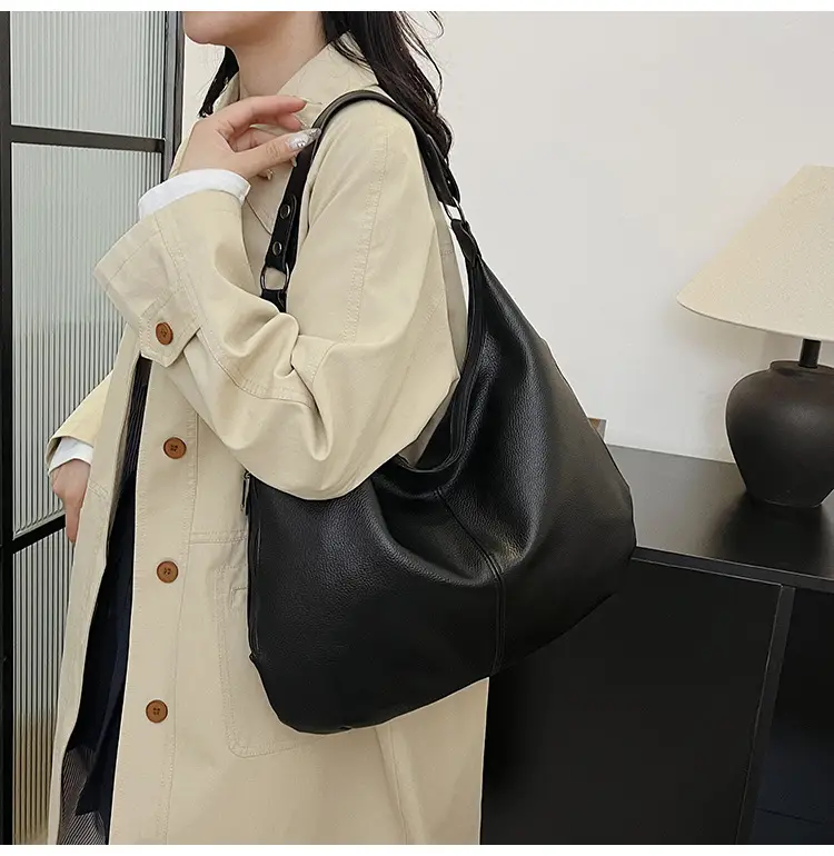 Brown Leather Shoulder Bag for Women, Large Capacity, 2026 — feature 29