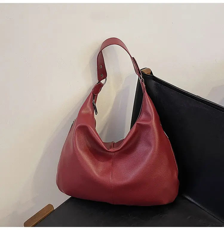 Brown Leather Shoulder Bag for Women, Large Capacity, 2026 — feature 39
