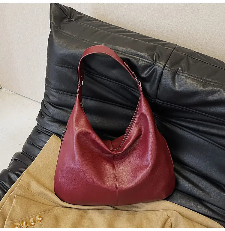 Brown Leather Shoulder Bag for Women, Large Capacity, 2026 — feature 40