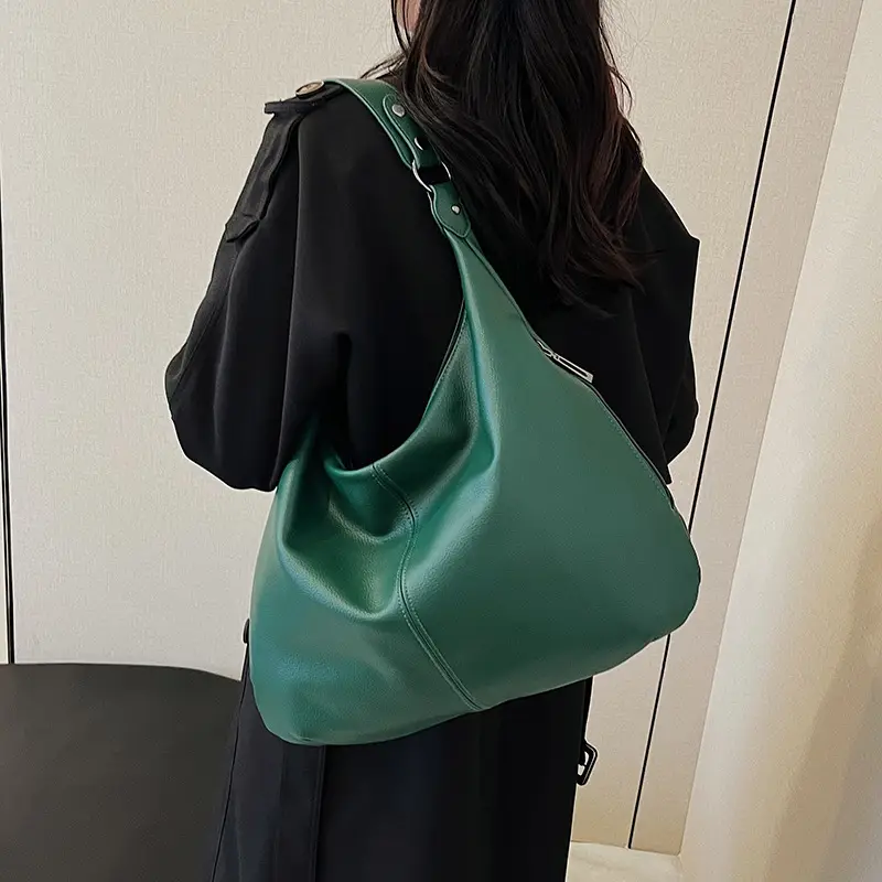 Brown Leather Shoulder Bag for Women, Large Capacity, 2026 - Image 3