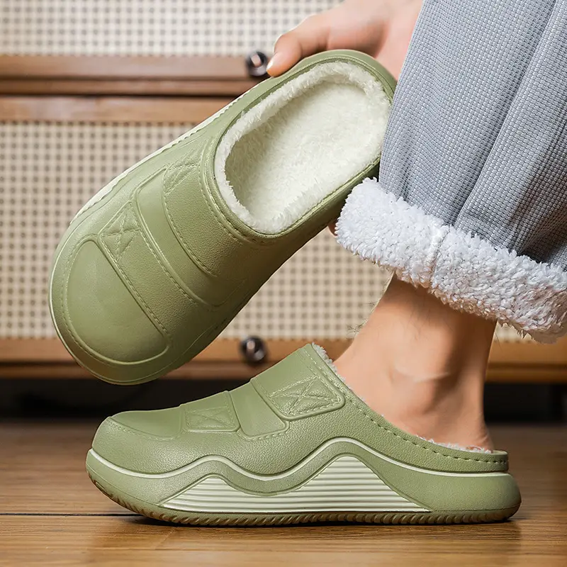 Cotton Slippers for Women in Autumn and Winter New Men's Home Eva Thick-Soled Cotton Slippers Warm Fleece-Lined Outer Cotton Shoes Wholesale - Image 6