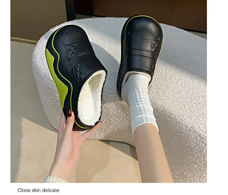 Cotton Slippers for Women in Autumn and Winter New Men's Home Eva Thick-Soled Cotton Slippers Warm Fleece-Lined Outer Cotton Shoes Wholesale — feature 22