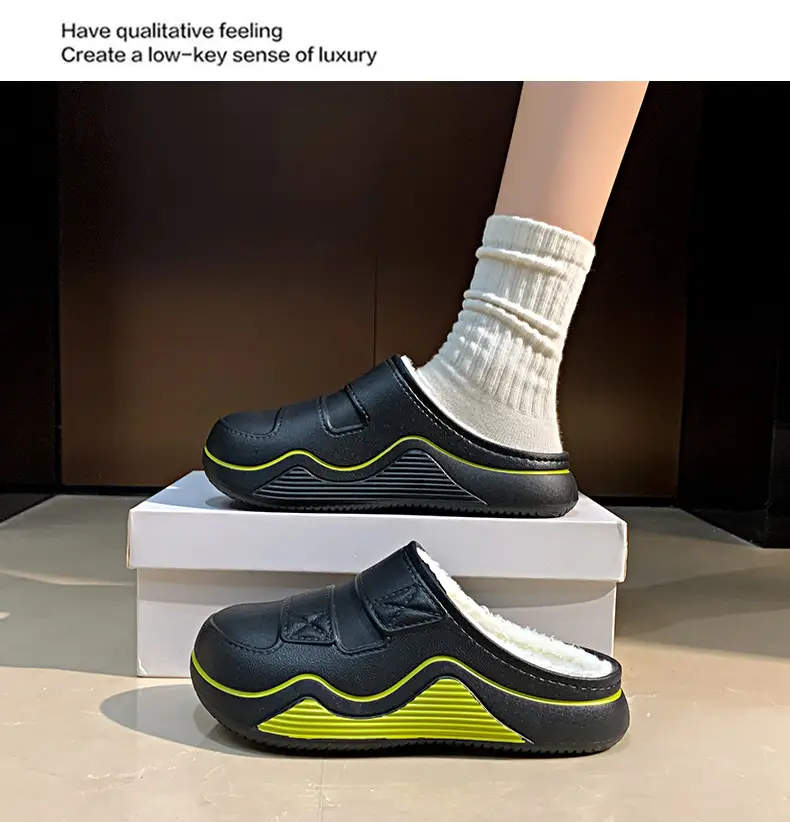 Cotton Slippers for Women in Autumn and Winter New Men's Home Eva Thick-Soled Cotton Slippers Warm Fleece-Lined Outer Cotton Shoes Wholesale — feature 23