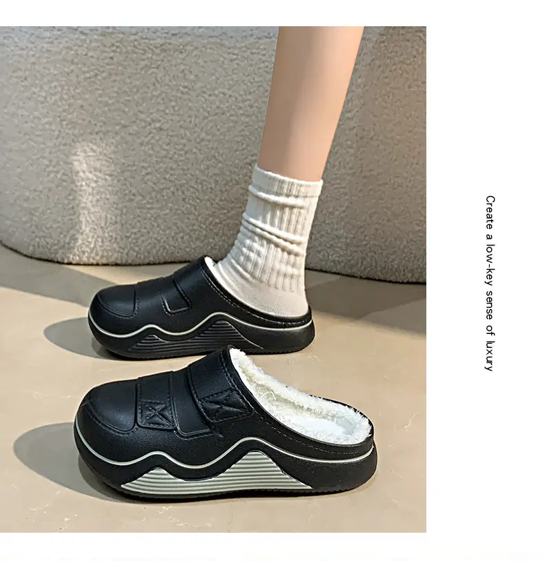 Cotton Slippers for Women in Autumn and Winter New Men's Home Eva Thick-Soled Cotton Slippers Warm Fleece-Lined Outer Cotton Shoes Wholesale — feature 25