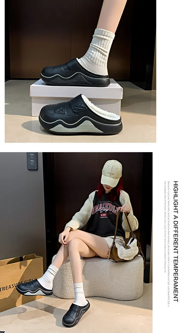 Cotton Slippers for Women in Autumn and Winter New Men's Home Eva Thick-Soled Cotton Slippers Warm Fleece-Lined Outer Cotton Shoes Wholesale — feature 27