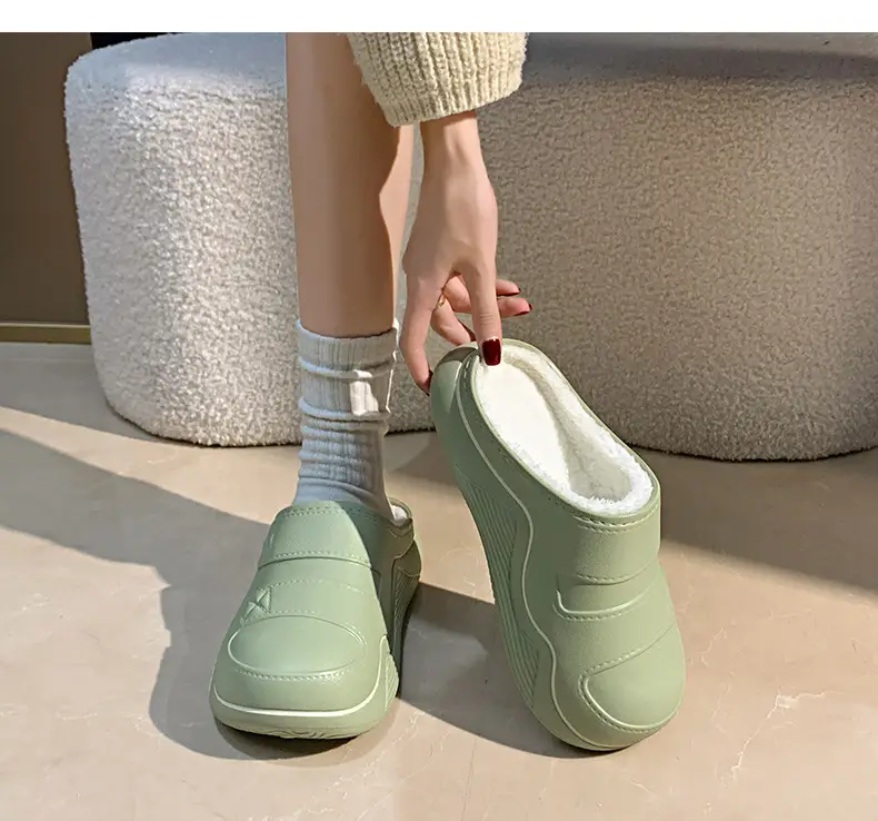 Cotton Slippers for Women in Autumn and Winter New Men's Home Eva Thick-Soled Cotton Slippers Warm Fleece-Lined Outer Cotton Shoes Wholesale — feature 30