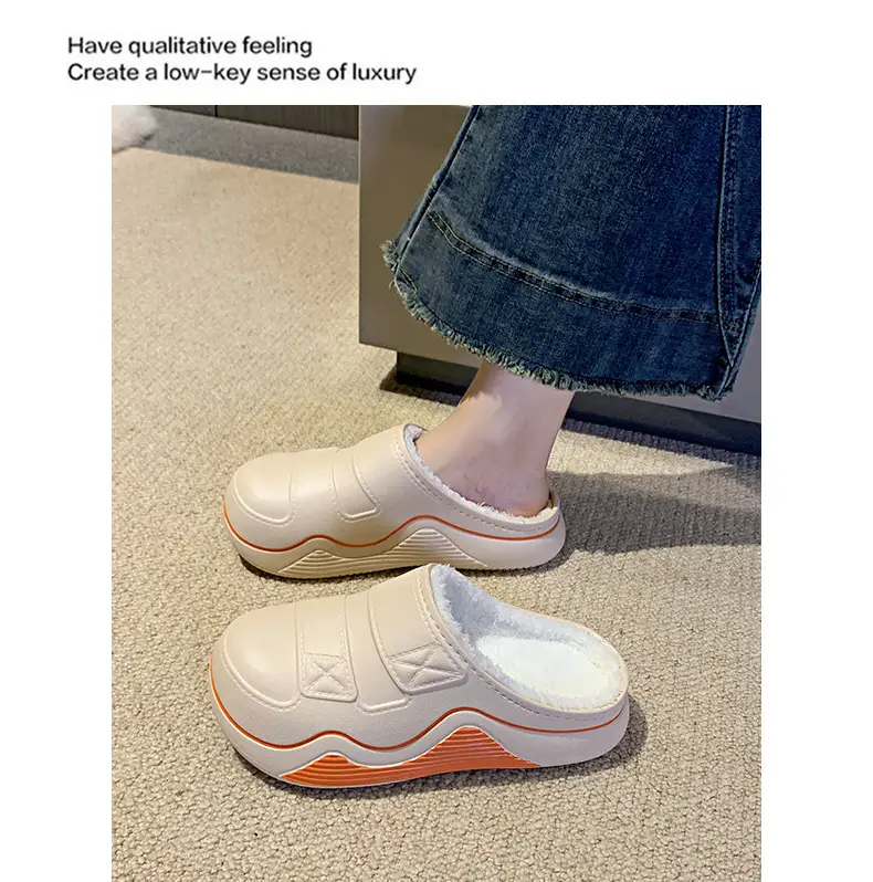 Cotton Slippers for Women in Autumn and Winter New Men's Home Eva Thick-Soled Cotton Slippers Warm Fleece-Lined Outer Cotton Shoes Wholesale — feature 33