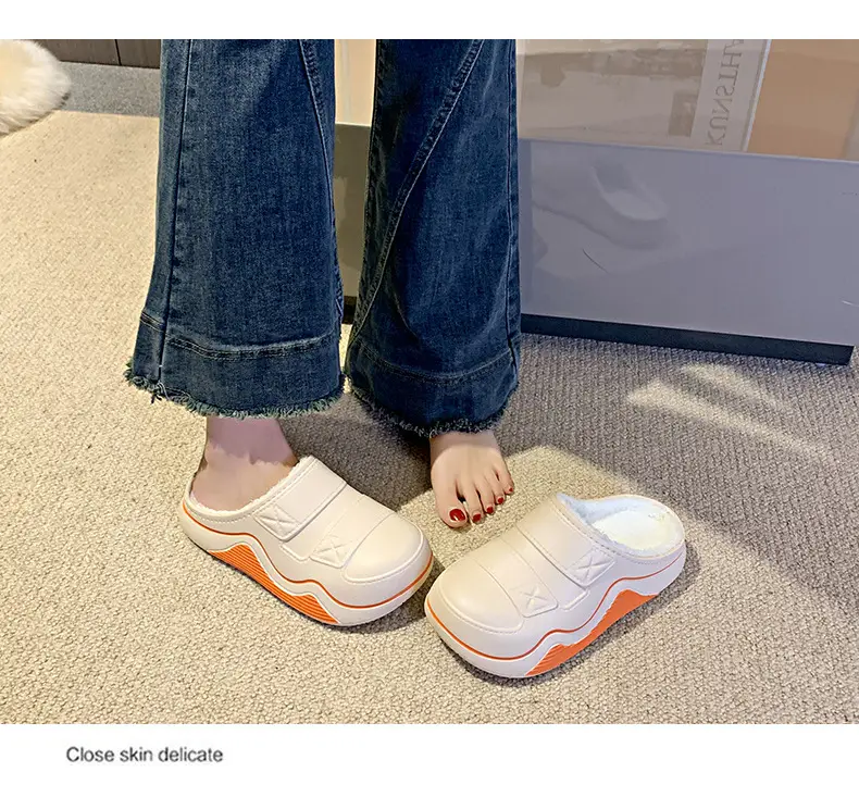 Cotton Slippers for Women in Autumn and Winter New Men's Home Eva Thick-Soled Cotton Slippers Warm Fleece-Lined Outer Cotton Shoes Wholesale — feature 34