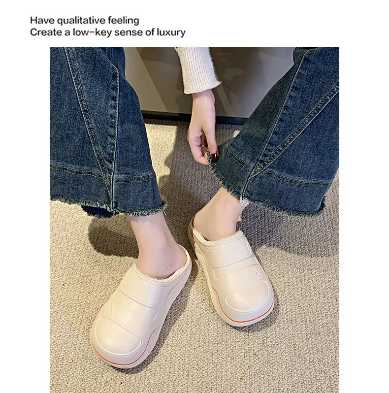 Cotton Slippers for Women in Autumn and Winter New Men's Home Eva Thick-Soled Cotton Slippers Warm Fleece-Lined Outer Cotton Shoes Wholesale — feature 35