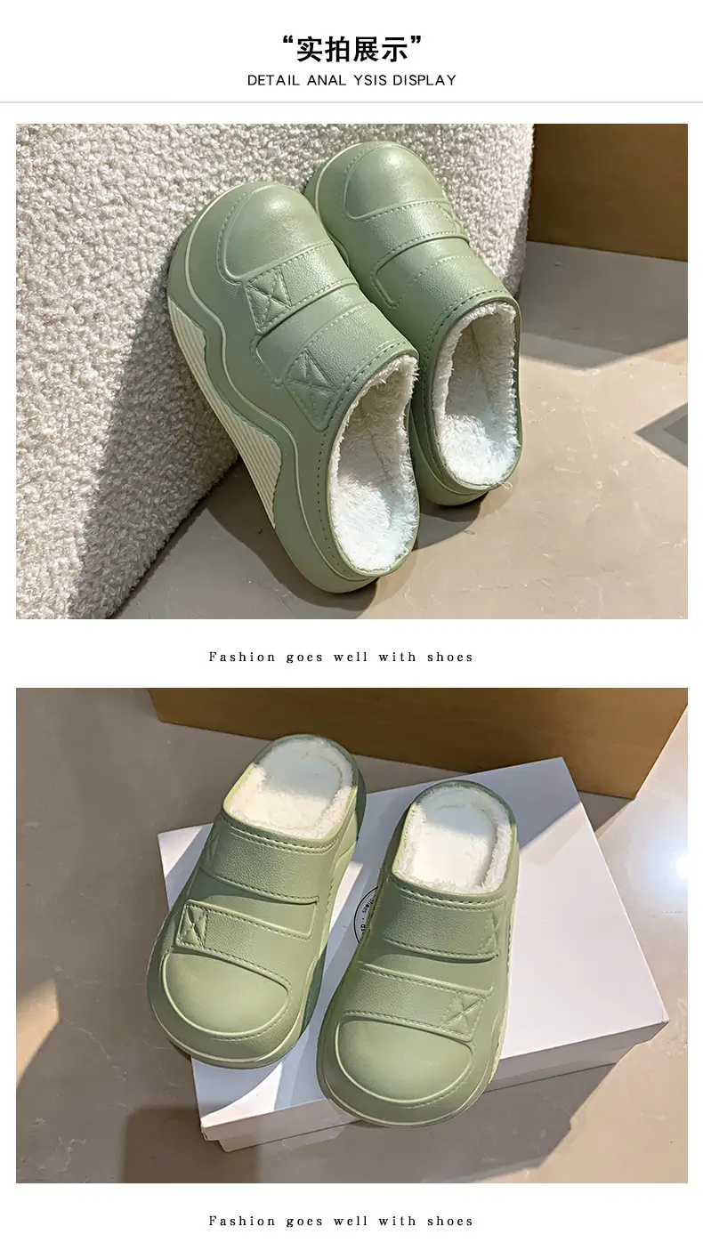 Cotton Slippers for Women in Autumn and Winter New Men's Home Eva Thick-Soled Cotton Slippers Warm Fleece-Lined Outer Cotton Shoes Wholesale — feature 36