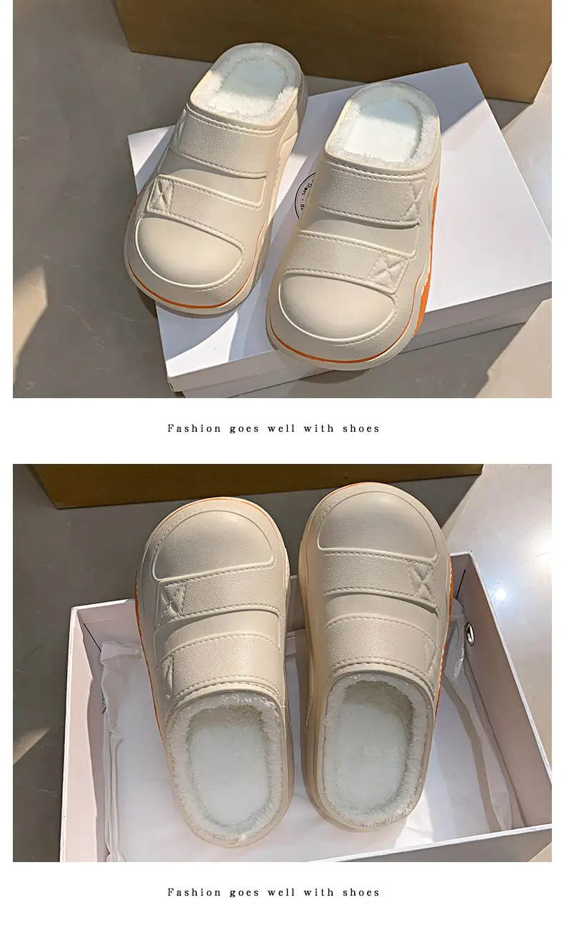 Cotton Slippers for Women in Autumn and Winter New Men's Home Eva Thick-Soled Cotton Slippers Warm Fleece-Lined Outer Cotton Shoes Wholesale — feature 39
