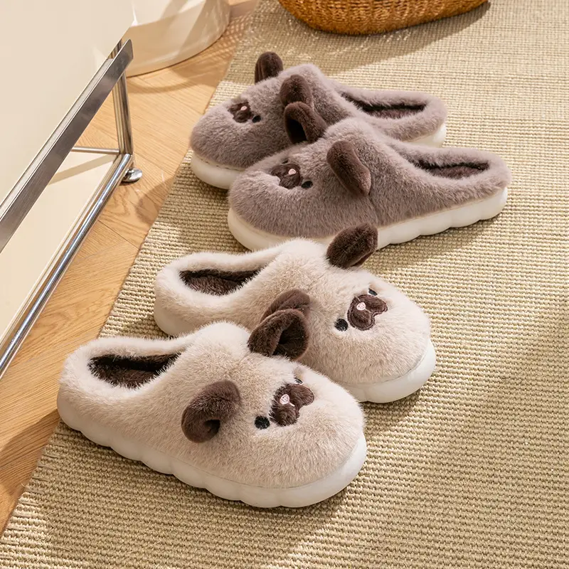 Women Cotton Slippers Moon Shoes Pink Warm Winter Indoor Home - Image 21