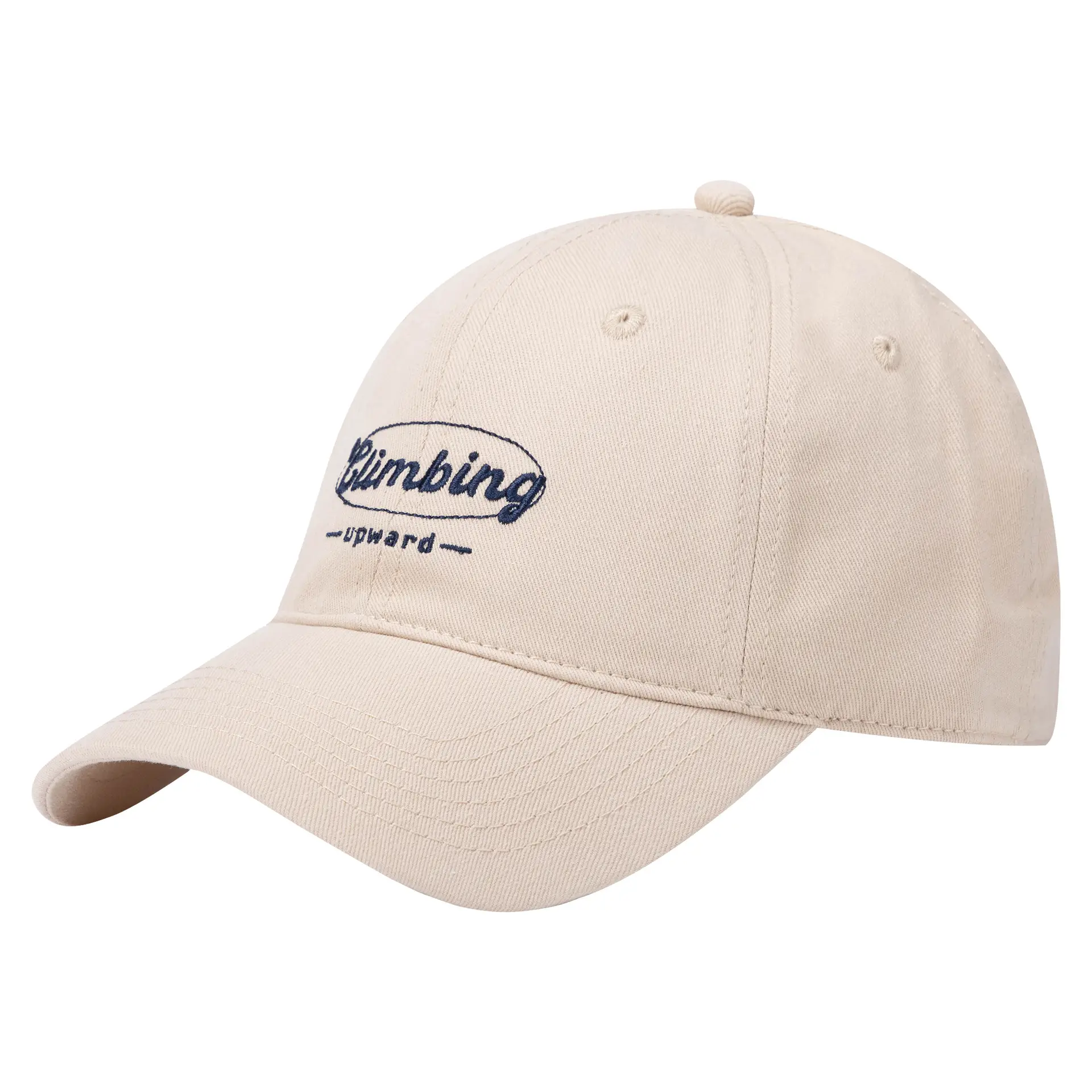 Men Baseball Cap Timing Embroidered Beige - Image 2