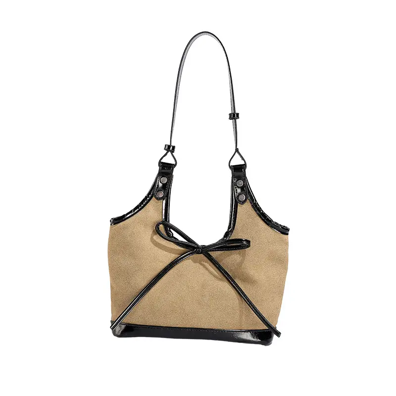 Gray Denim Bow Shoulder Tote Bag 2024 - Image 10