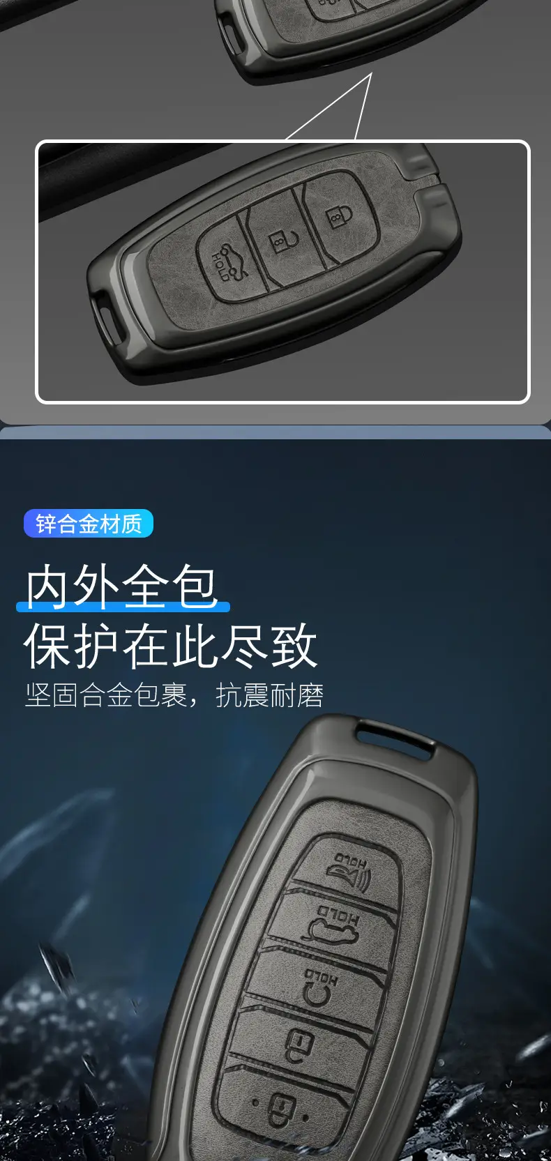 Suitable for Beijing Hyundai Leading Key Set ix35 Langxing Name Figure ix25 Yuedong Rena Elantra Keychain — feature 5