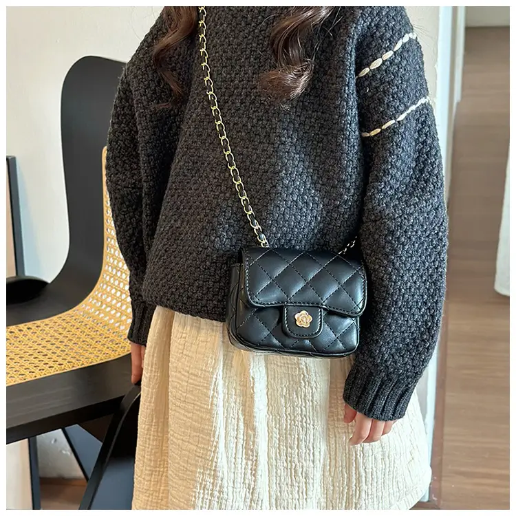 Pink Quilted Crossbody Bag with Gold Chain — feature 15