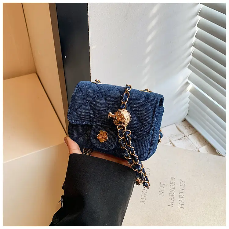 Pink Quilted Crossbody Bag with Gold Chain — feature 21