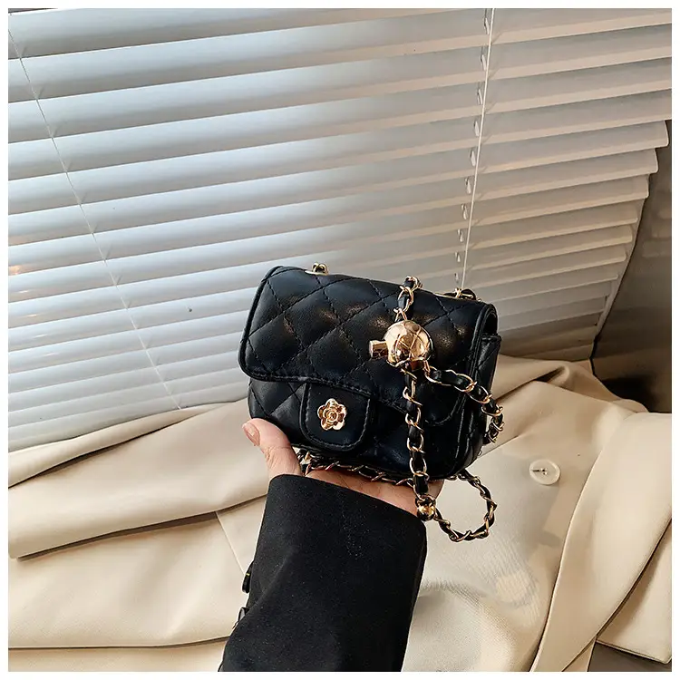 Pink Quilted Crossbody Bag with Gold Chain — feature 23