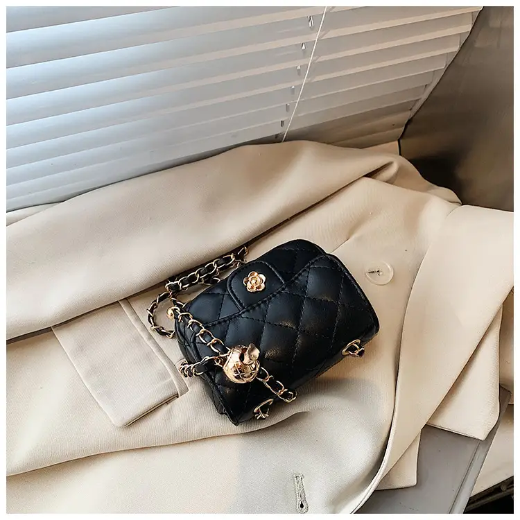 Pink Quilted Crossbody Bag with Gold Chain — feature 24