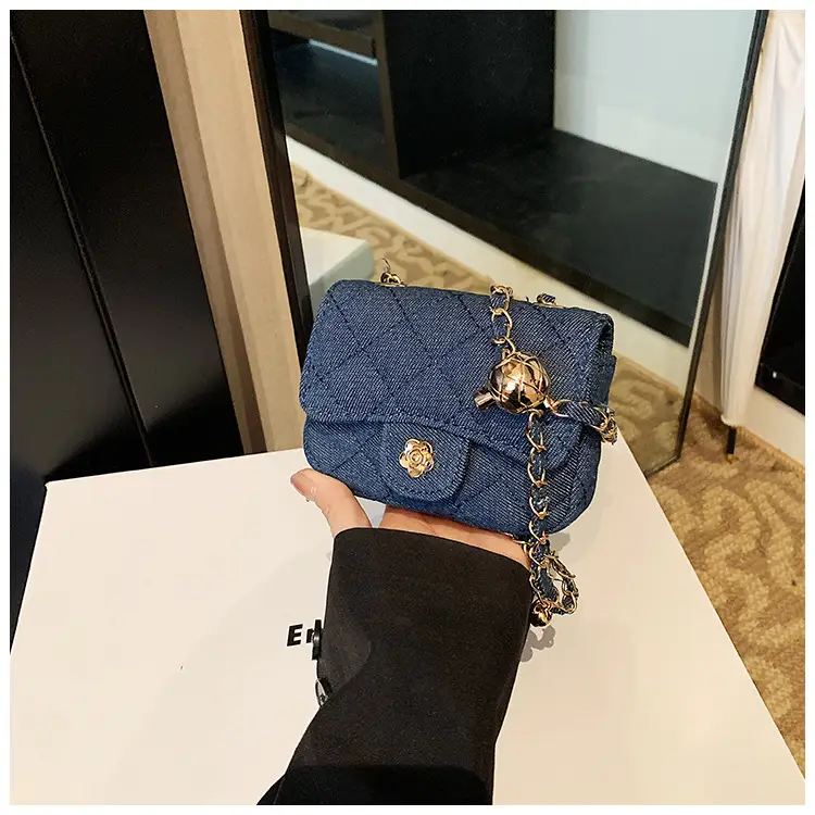 Pink Quilted Crossbody Bag with Gold Chain — feature 25