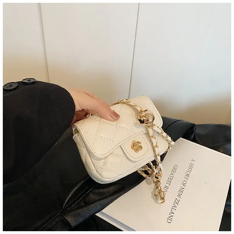 Pink Quilted Crossbody Bag with Gold Chain — feature 34