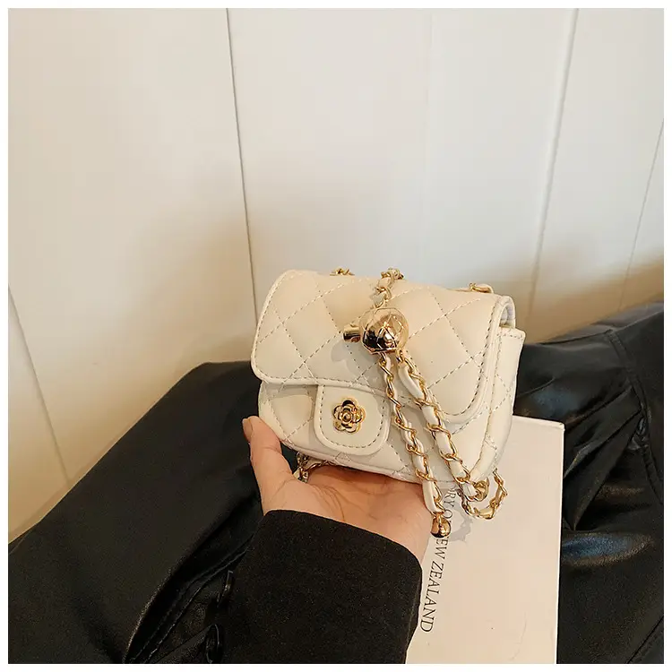 Pink Quilted Crossbody Bag with Gold Chain — feature 35